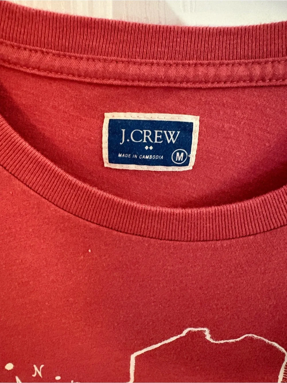 J. Crew Coral Graphic New England Map Tee